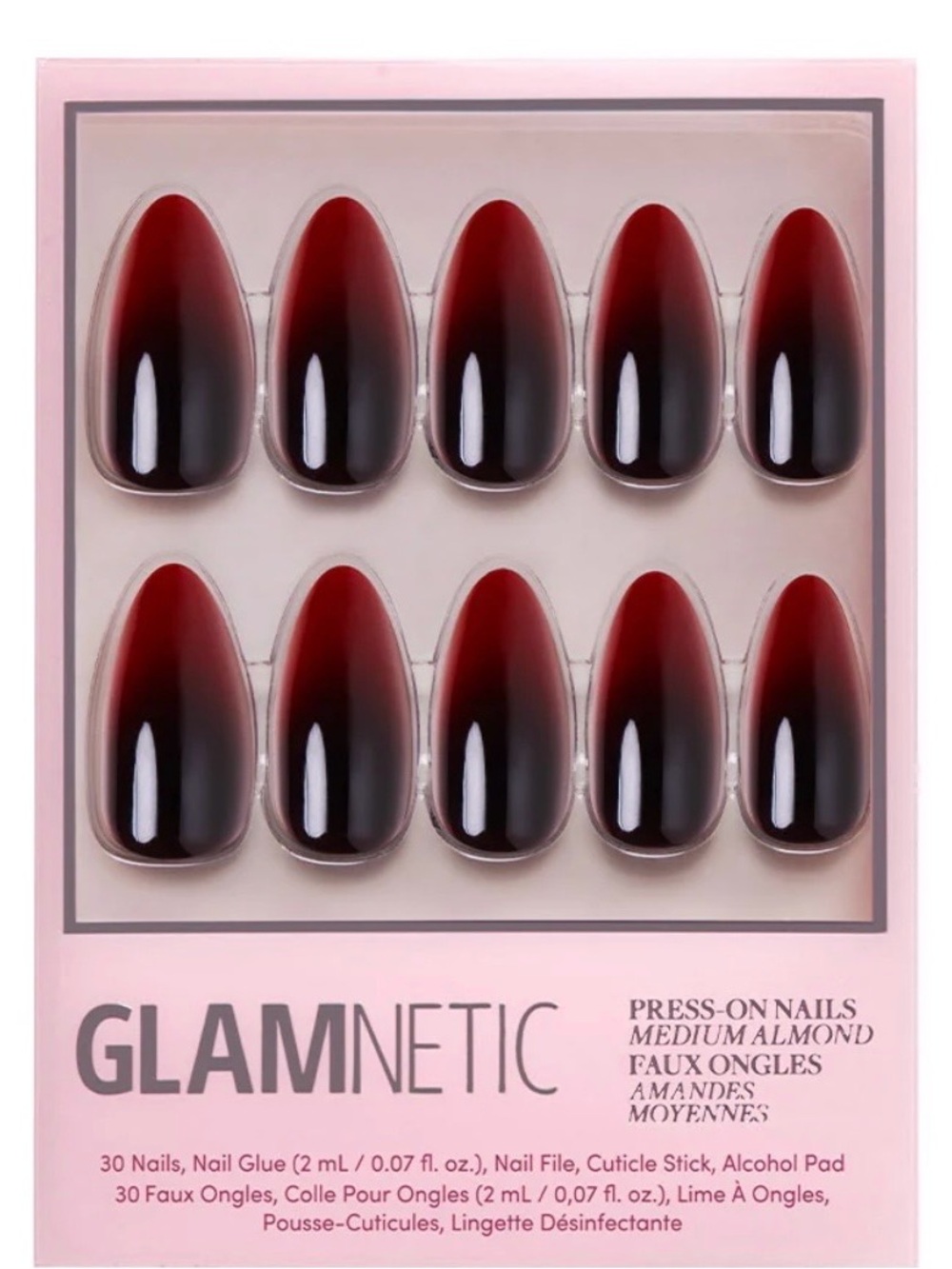 Glamnetic Medium Almond Press on Nails VAMPIRESS NIB